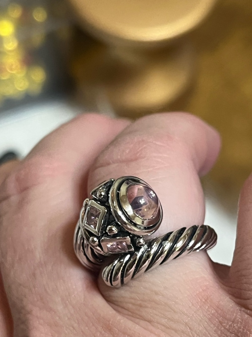 Pink Cable Wrap Around Ring - Picture 9 of 16